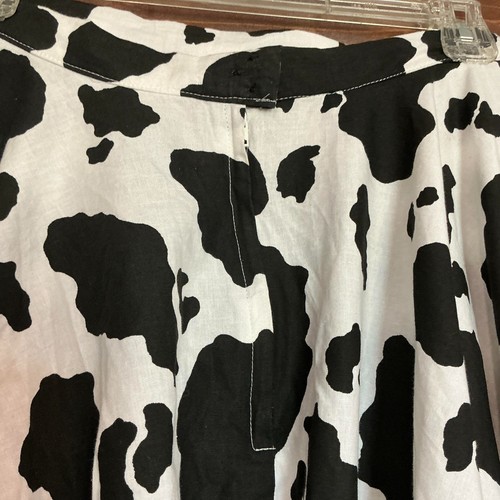 Homemade Cowgirl Costume 3pc Cow Print Skirt Gingham Top Rev Vest Halloween - Picture 7 of 9
