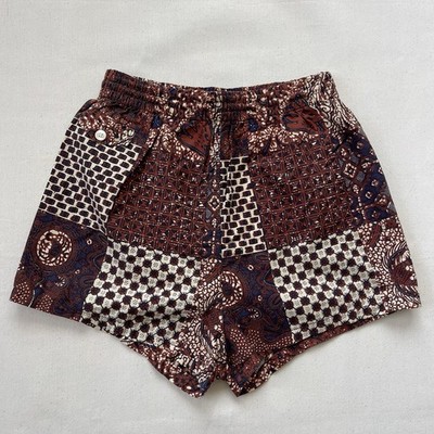 Vintage 50s 60s Mc Gregor Paisley Print Hawaiian Cotton Swim Trunks Shorts Sz 34
