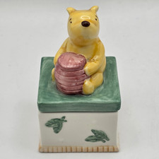 Vintage Disney Classic Pooh Charpente Ceramic Trinket Box Hunny Pot Pooh