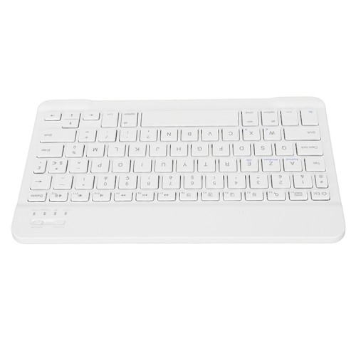 10in French AZERT Wireless Keyboard with Metal Texture White Portable - Picture 8 of 11