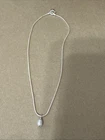 Nine West 925 Sterling Silver White Cultured Pearl Pendant 16" Toggle clasp