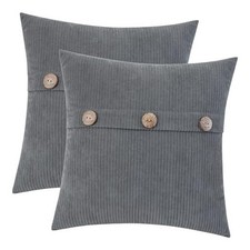 Gray Chenille Throw Pillow Covers 18x18 Inch with 18" x 18" Pack of 2 Grey