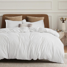 White Duvet Cover Full Size - Soft Double Brushed Duvet Cover for Kid...