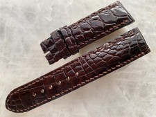 22mm/20mm Brown Alligator Crocodile Print Leather Watch Strap Band