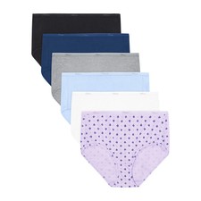 Hanes Women's Panties 6-Pack No Ride Up Cotton Brief Cut Underwear Cool Comfort