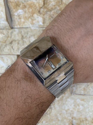 1970er Vintage Omax Spaceman Uhr Automatik 39mm Jumbo Herren selten Style Day-Date - Bild 5 von 23