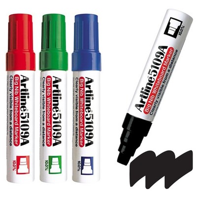 Artline 5109A Magnum White Board Markers Dry Erase with Jumbo Big Nib For Clear,