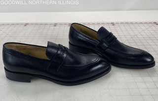 Men's Beckett Simonon Black Leather Penny Loafers Dress Shoes Size 10
