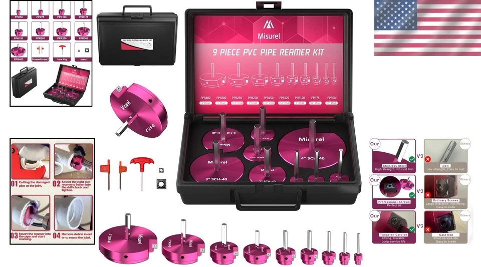 PVC Fitting Saver & Reamer Kit - 9 Sizes Included - Image 2 of 4