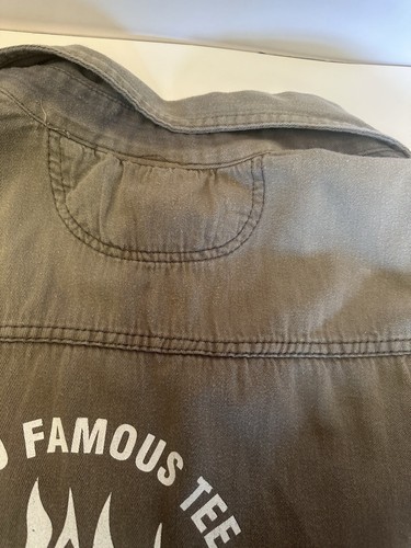 Unik Grey Denim Sleeveless Faded Lake George Ny Tee-Pee Biker Rally 3XL - Picture 4 of 12