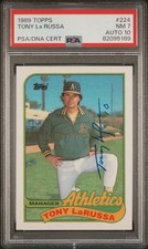 Tony LaRussa Oakland Athletics 1989 Topps PSA DNA Auto 10 89 2006 2011 WS Champ