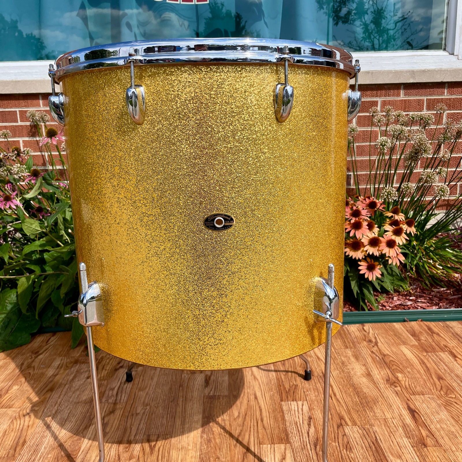 1960s Slingerland 18x20 Concert Floor Tom Gold Sparkle