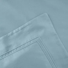 YVES DELORME TRIOMPHE HORIZON KING FLAT SHEET 2 SHAMS 3pc SET BLUE GREEN FRANCE