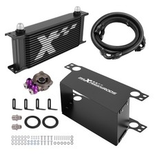 Ölkühler Set 16 Reihen Universal Aluminium AN10 Schlauch Thermostat Adapter Kit