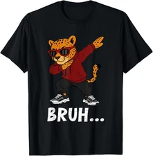 Funny Dabbing Cheetah Bruh Bro Dab Meme Humor Animal Lovers T-Shirt Gift for Dad