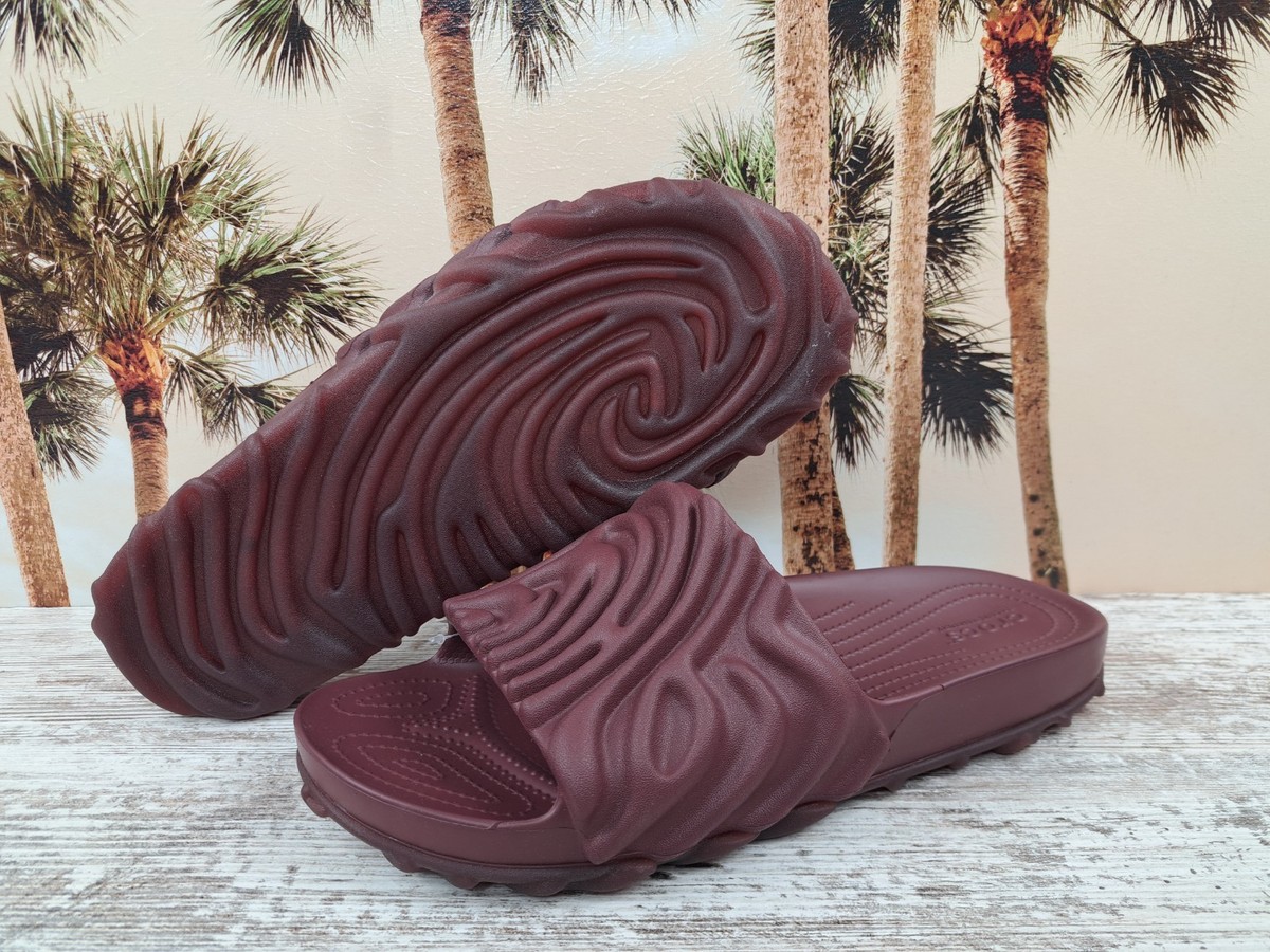 Crocs X Salehe Bembury Pollex Slides Sandals Huckle Burgundy Men's
