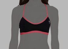 TYR Women's Black Pink Contrast Soft Trinty Top Swimwear Size XS