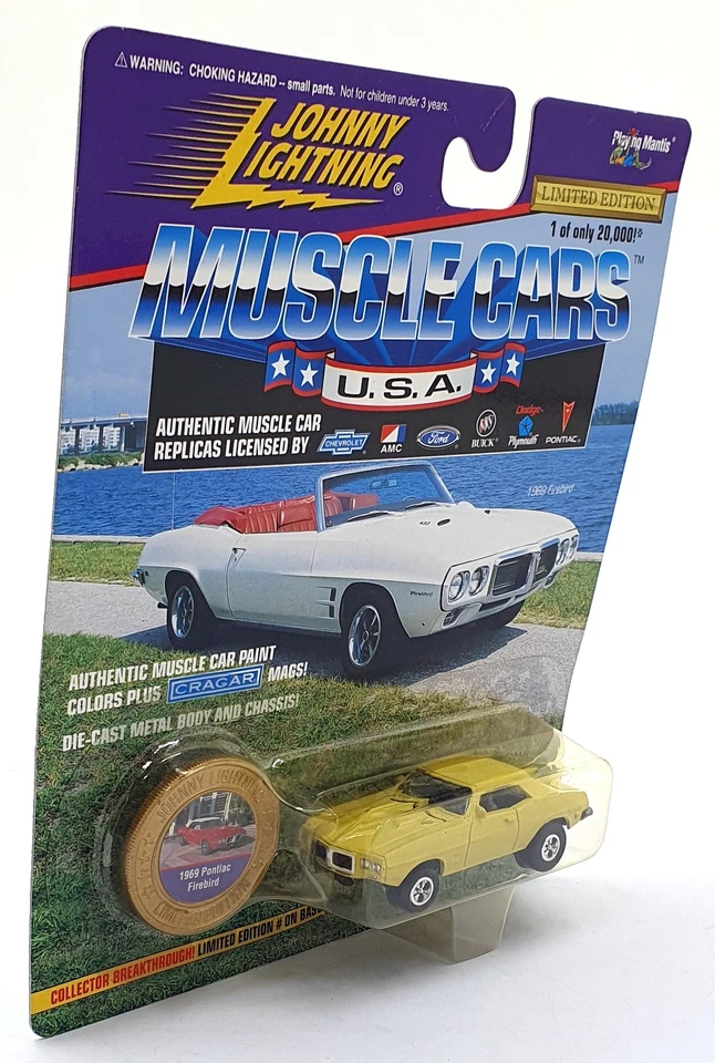 Johnny Lightning 1/64 Scale 202-02 - Muscle Cars 1969 Pontiac Firebird - Yellow - Image 3 of 4