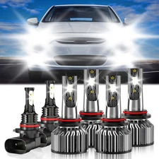 6x LED Headlight High Low+Fog Light Bulbs Kit 6500K For Hyundai Accent 2018-2022