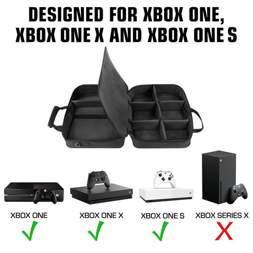 USA GEAR Console Carrying Case - Xbox Travel Bag with Customizable Interior - Picture 2 of 8