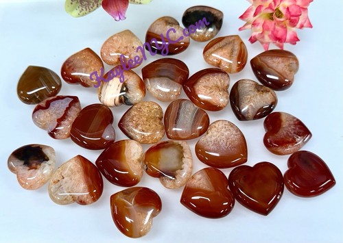 Wholesale Lot 1 Lb 1” Natural Carnelian Heart Crystal Healing Energy - 第 5/6 張圖片