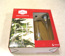 Iridescent Clear Glass Teardrop Christmas Ornaments Raindrop Holiday Time 7" NIB