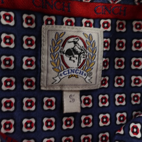 Cinch Shirt Mens Small Blue Red White Geometric Print Western Button Up Rodeo - Picture 8 of 10