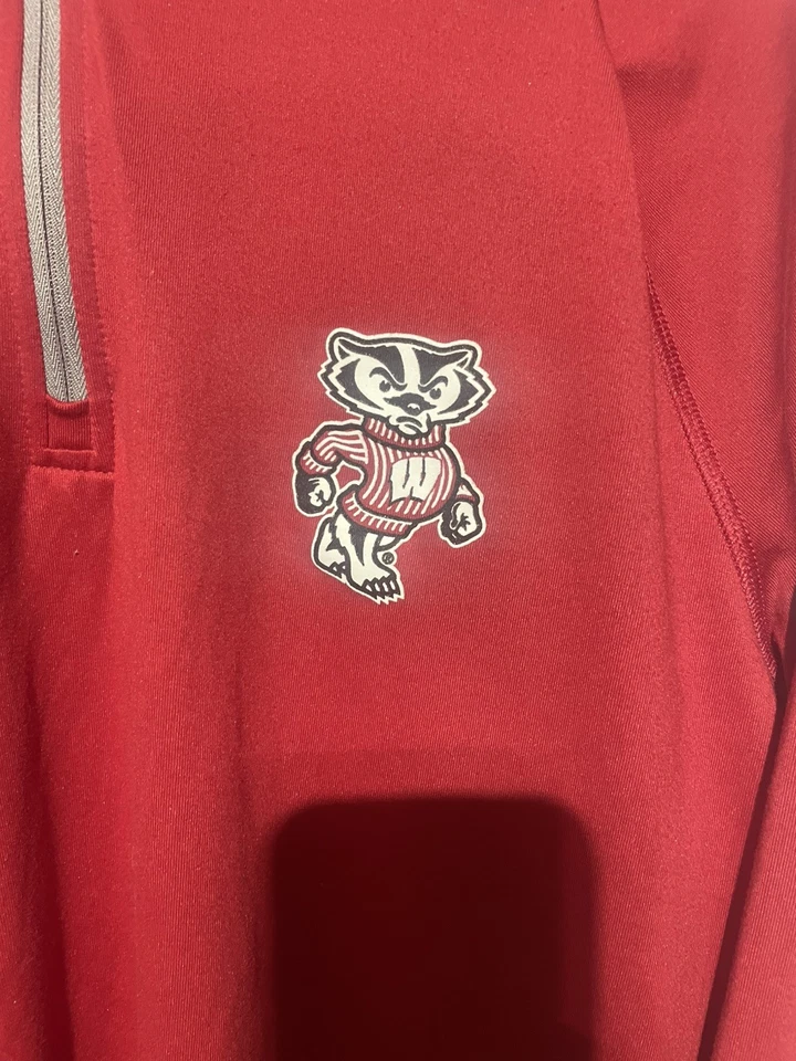 Pullover Wisconsin Badgers Under Armour 1/4 cremallera para hombre talla grande rojo equipo térmico Foto 2 de 4