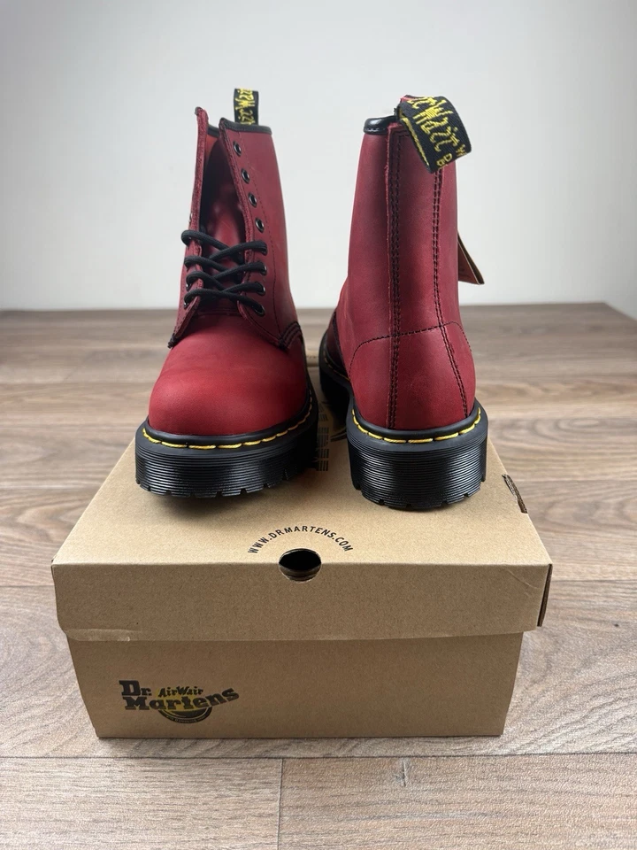 Bottines Dr. Martens 1460 Rouge Cerise en Cuir - Taille 37 - Neuve - Photo 3/4