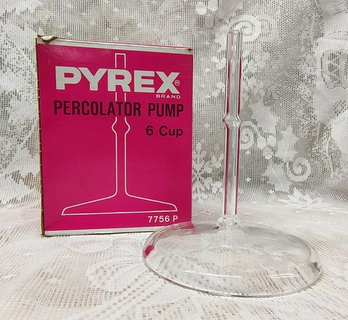 Vintage Pyrex Percolator 7756 6 Cup Coffee Pot Replacement Glass stem w/ box