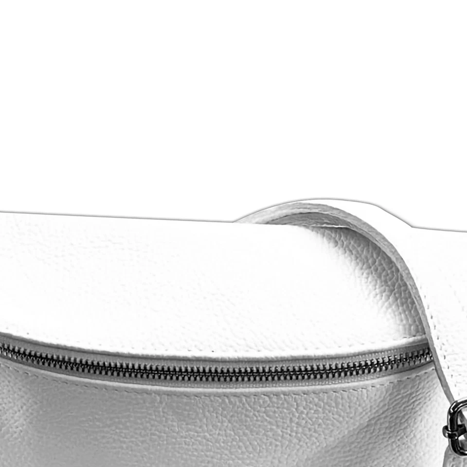 Florence Echtleder Bauchtasche groß Damen weiß Umhängetasche Jugend OTF825W - Bild 2 von 4