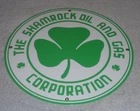VINTAGE SHAMROCK OIL AND GAS CORPORATION  11 3/4" PORCELAIN METAL GASOLINE SIGN!
