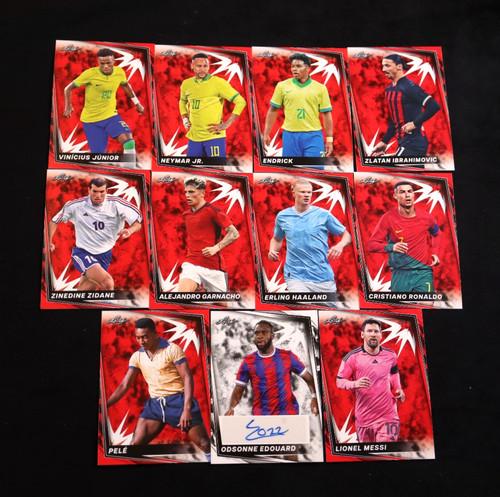 2024 Leaf Soccer RED 10 Card Set & Odsonne Edouard Auto #BA-OE1