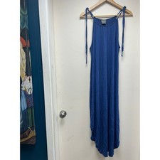 Olivia Rae New York Bright Blue Maxi Dress Small Tie Straps