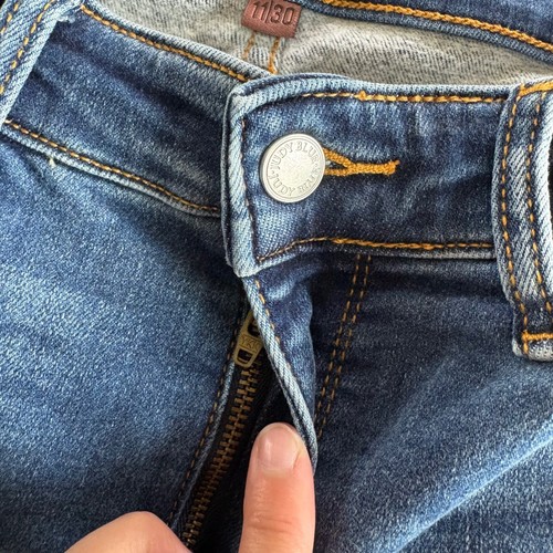 Jeans donna Judy blu 11/30 taglio dritto lavaggio scuro vita alta elasticizzato 31" - Foto 7 di 8