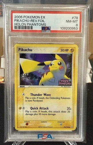 2006 Pokemon Pikachu EX Holon Phantoms Reverse Holo #78 PSA 8 Mint
