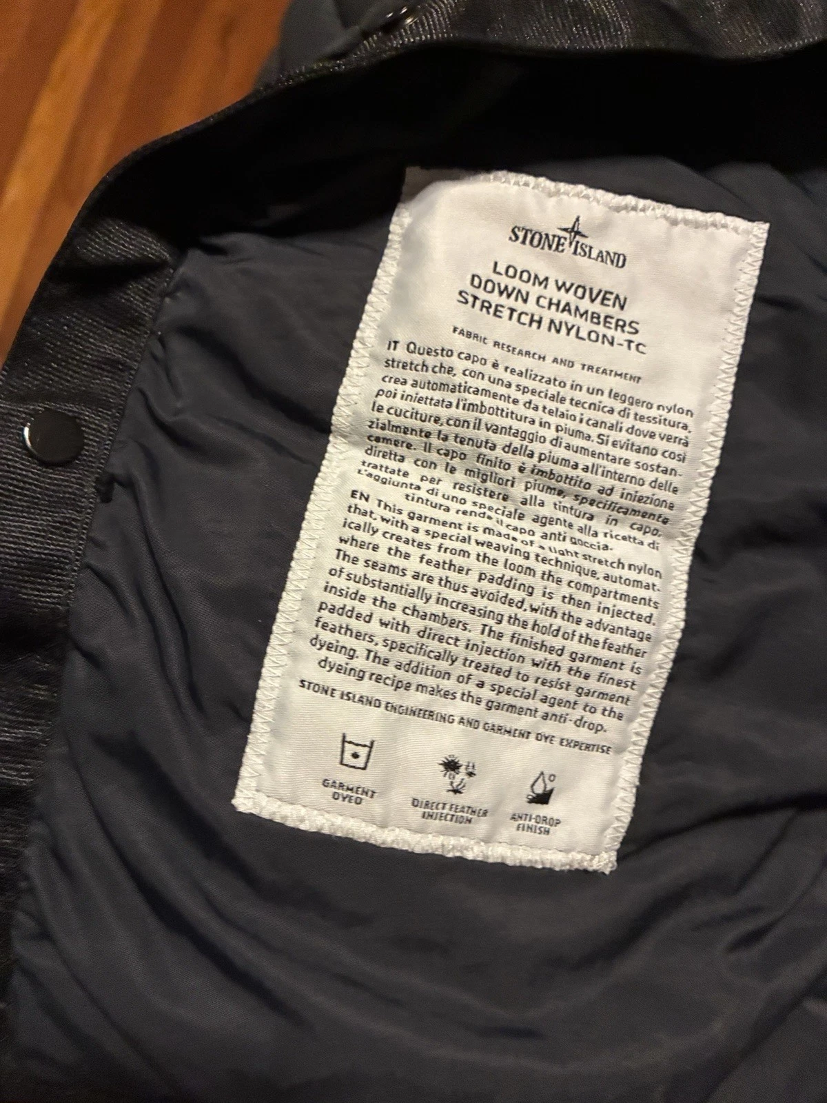 Stone Island Jacket Mens Medium Gray Down Puffer Quilted Button Front Collared - product detail image 4
