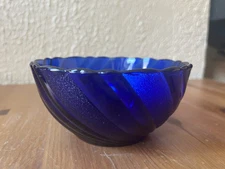 Vintage 1960s  Rivage France Cobalt Blue 4.75” desert bowls, 12 available