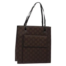 GUCCI GG Canvas Tote Bag Brown Auth yk18561