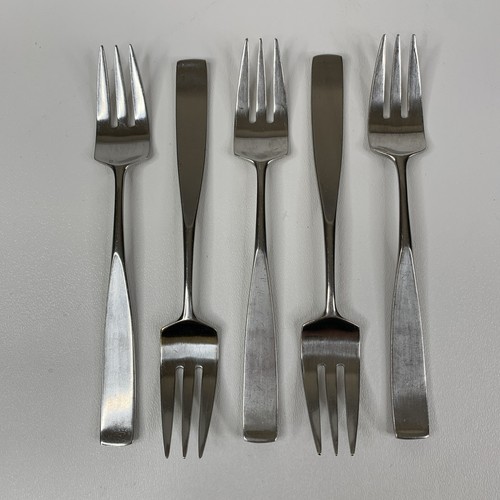 5 Towle Lauffer BEDFORD Japan 18/8 Stainless Steel Salad Forks Flatware 6-5/8” - Picture 1 of 6
