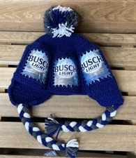 Busch Light Beer Can Hat Adult Size Crochet Knit Beer Can Hat