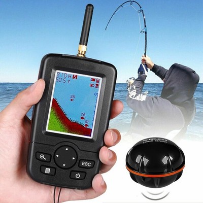 Premium Echolot Fischfinder Sonar Detektor mit Dot Matrix Attraktive Lampe 100M