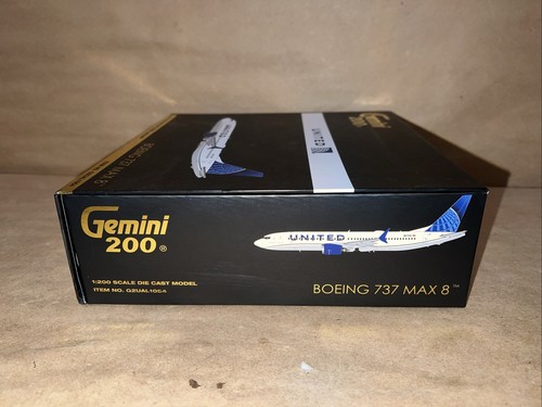United Boeing 737 MAX 8 Gemini 200 Jets G2UAL1054 Escala 1:200 Die-Cast Nuevo - Imagen 6 de 10