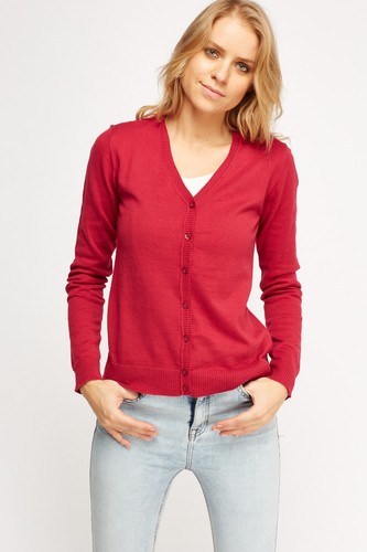 Women V Neck Long Sleeve Fine soft Knit Button work Blouse Cardigan Tops 380 - Picture 5 of 25