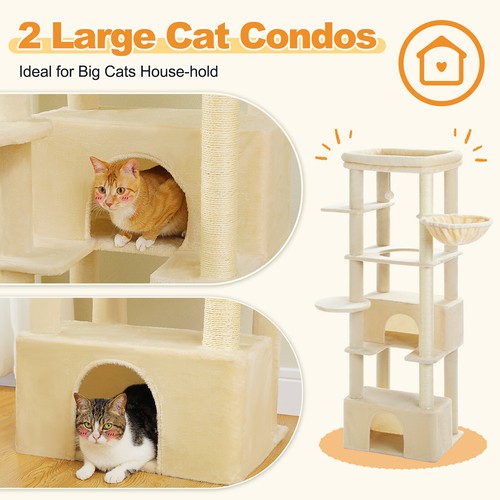 PETEPELA 170cm Cat Tree Tower Scratching Post Scratcher Condo House Furniture - Picture 15 of 47