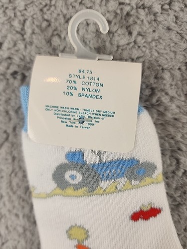 Vintage LeRoi Boys Socks 2 Pair Tractor Farming Size 7-8 1/2 New W/ Tags 90s - Picture 7 of 7