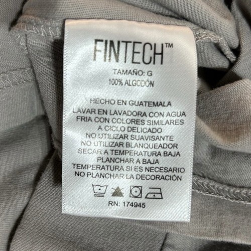 Fintech Bait & Tackle T-Shirt Tee Fishing Long Sleeve Graphic Gray Large Cotton - Picture 11 of 12