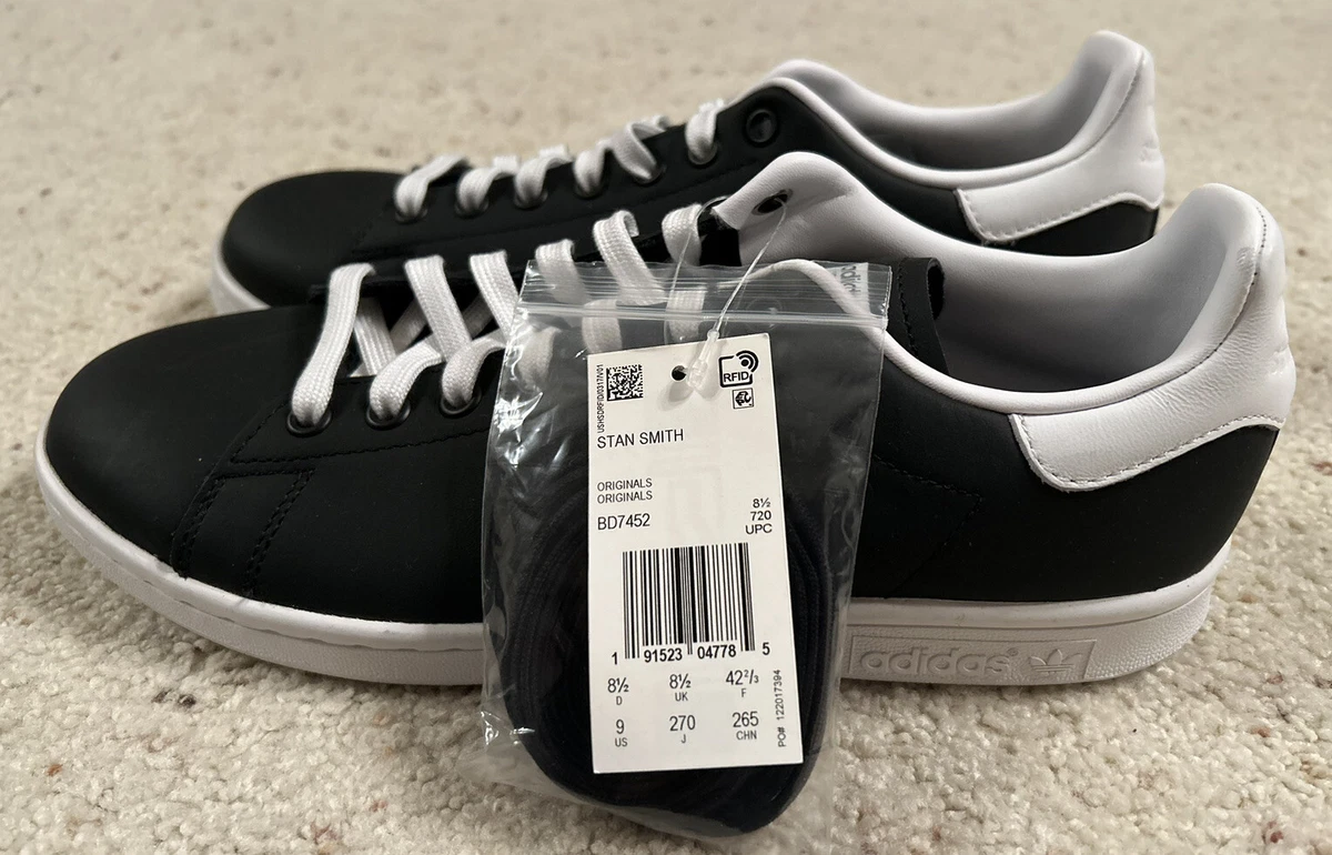 Adidas Stan Originals Core Black White US-9 eBay