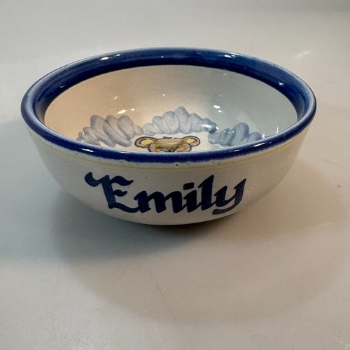 Louisville Pottery Teddy Bear Stoneware Baby Child Bowl Emily Made in USA - Picture 1 of 6