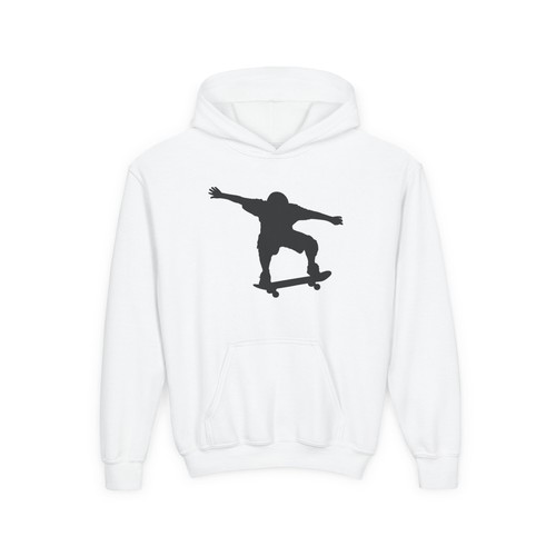 Skateboarder Youth Hoodie, Cool Skate Sweatshirt for Kids, Gift for Skaters, - Picture 2 of 3